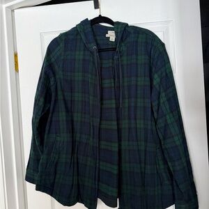 L.L. Bean Green and Blue Checkered Jacket